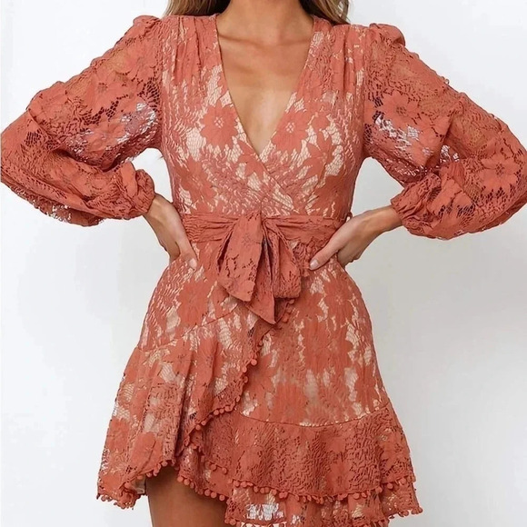 Floral Flower Lace Dress Sz SM - Picture 2 of 9